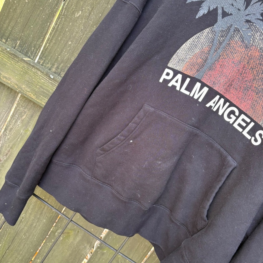 Palm Angels Mens Black Palm Tree Sunset Graphic Hoodie PMBB058S20631016 Size M - Picture 3 of 8
